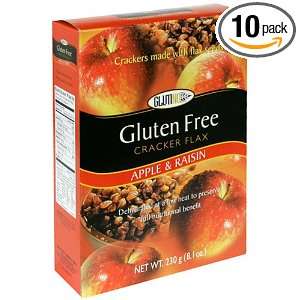 Glutino Gluten Free Flax Crackers, Apple & Raisin, 8.1 Ounce Boxes 