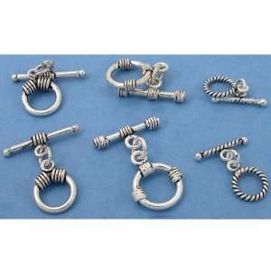    Sterling Silver Twisted Bali Toggle Clasps Approx 6