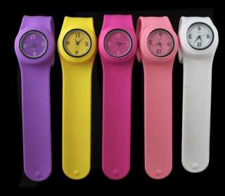 10 pcs Neutral Fashion jelly SLAP Silicone bracelet Watchband Sport 