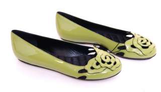   DOLCE & GABBANA D&G Green Patent Ballet Flats Shoes s. Eu 39  US 8.5