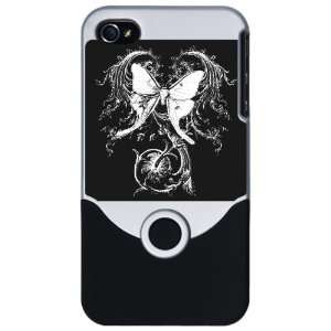  iPhone 4 or 4S Slider Case Silver Mythical Butterfly 