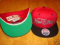 Detroit Red Wings SCRIPT Snapback Hat Yzerman Larionov  