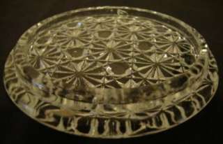  & Button and Lid Cover Only Powder Jar Trinket Box Dish Cut Glass PG