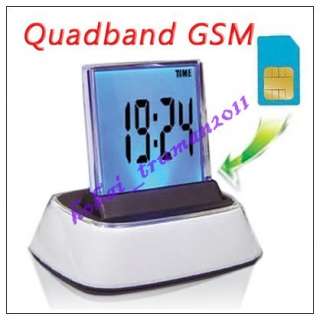 Quad band GSM SIM Card Spy Ear Bug colorful Desk Alarm Clock Voice 