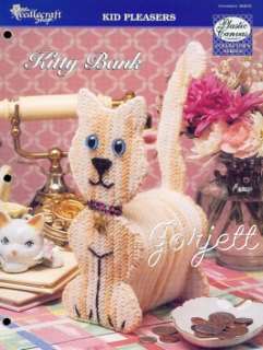 Kitty Bank, Annies plastic canvas cat pattern, new  