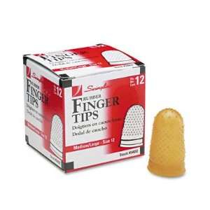  New Rubber Finger Tips Size 12 Medium/Large Amber Case 