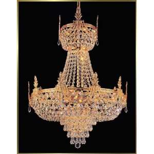 Small Crystal Chandelier, VI 3184, 9 lights, Antique Gold, 20 wide X 