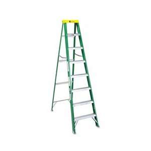  #592 Eight Foot Folding Fiberglass Step Ladder, Green 