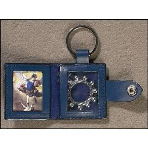 St Saint Michael the Archangel Keychain with Rosary Ring, Case, Holy 