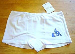 BARREL RACING Underwear BOOTY SHORTS White/Lt Blue Large Racer Rodeo 