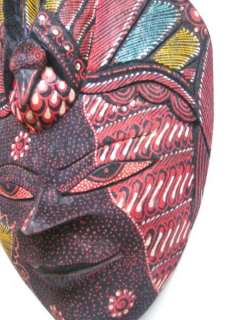 Wooden Batik Mask Hand Carved Wood Bali Art Mask 9 1161  