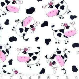  45 Wide Cute Cows Fabric By The Yard Arts, Crafts 