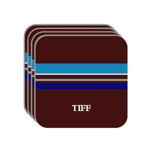 Personal Name Gift   TIFF Set of 4 Mini Mousepad Coasters (blue 