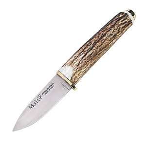 Muela of Spain 7.25 in., Stag Handle, Plain Edge Fixed Blade Knife w 