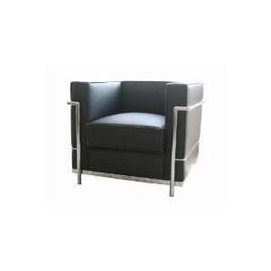  610 Chair Black Black Leather With Sturdy Stainless Steel 