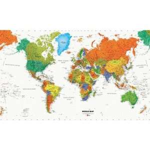  World Map 10.5 x 6 Prepasted Wallpaper Wall Mural