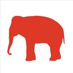 Silhouette   Elephant Stretched Wall Art Size 12 x 12, Color Red