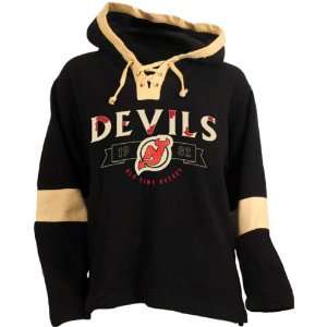 com New Jersey Devils Old Time Hockey Black Jetted Lightweight Hooded 