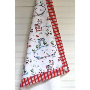  Luxembourg Baby Blanket with Red Trim Baby