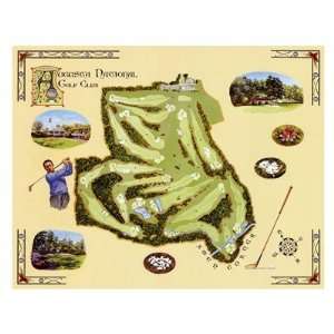  Golf Course Map Augusta Finest LAMINATED Print Bernard 