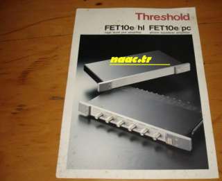 THRESHOLD FET10E AMPLIFERS JAPAN BROCHURE  