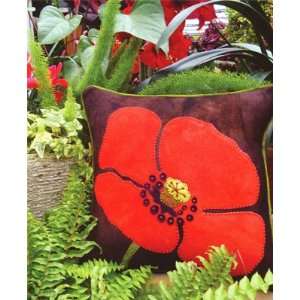  Thats One Big Poppy Pillow Kit, wool applique kit, by 