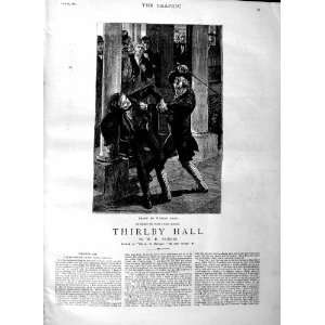  1883 ILLUSTRATION STORY THIRLBY HALL MEN FIGHTING SMALL 