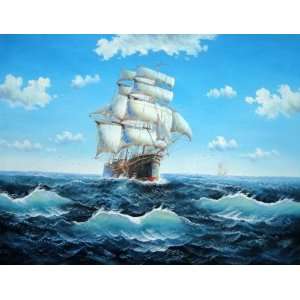  Big Ship Sailing on the Ocean Oil Painting 36 x 48 inches 