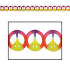 12 Retro Peace Sign Crepe Garland Party Decoration