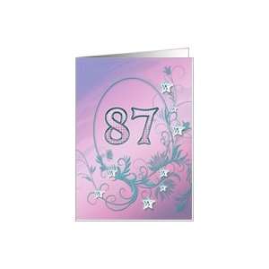    87th Birthday card with diamond stars effect Card Toys & Games