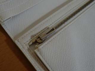 HERMES White Epsom Leather Bearn Bi fold Long Wallet Brand New  