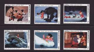 DISNEY CHARACTERS STAMPS PETER and the WOLF MALDIVES  