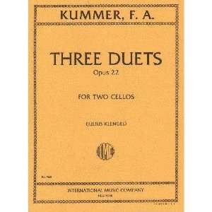 Kummer, F.A.   Three Duets, Op. 22   Two Cellos   edited 
