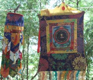   hangings for Tibetan Buddhist shrine w/ unusual small tangka  