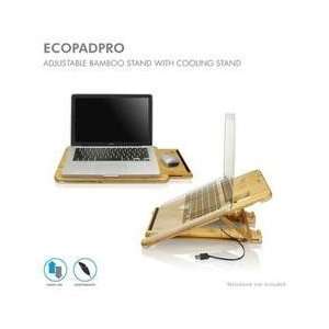  Macally Adjustable Bamboo Stand with Cooling Fan for 