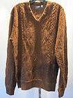   USA DEADSTOCK CAMPUS 70S RETRO BROWN CABLE SWEATER MOD MAD MEN L TALL