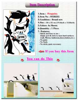 Wall Decal Sticker Mural Removable Fun SS58235 Penguin  