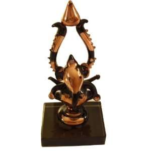 Gold Black Over Glass Ganesh Elephant Hindu God New Beginning 