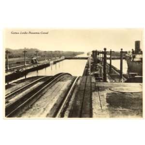   Vintage Postcard Gatun Locks on the Panama Canal 