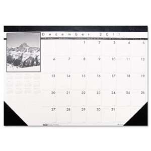   Black and White Photo Monthly Desk Pad Calendar