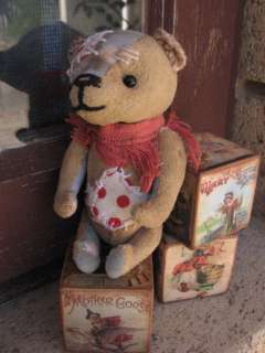   handmade miniature teddy bear primitive vintage artist raggy bears