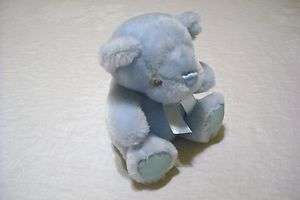 First & Main Pastel Pal Blue Bear Plush Toy Rattle 6 1/2 Tall EUC 