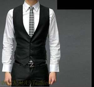 Mens best design basic slim fit suit vest black / Grey  
