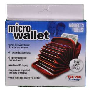 Brown Leather Multi Pocket Micro Wallet As Seen On TV 0688267574139 