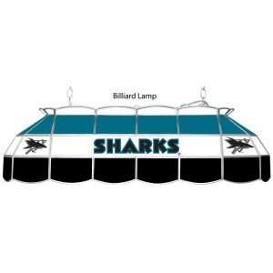  SAN JOSE SHARKS NHL TIFFANY STYLE 40 IN GLASS POOL TABLE 