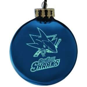  Pack of 2 NHL San Jose Sharks Glass Ball Christmas 