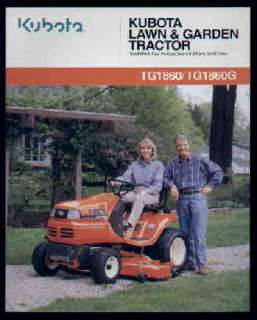 Kubota TG1860 TG1860G Lawn Garden Tractor Brochure 99  