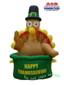 y808 Airblown Inflatable 6ft Thanksgiving Turkey in Pot  