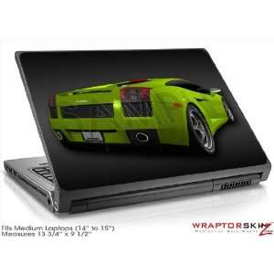  Medium Laptop Skin Lamborghini Gallardo Rear Green 