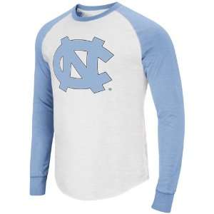   UNC) Pressbox Slub Raglan Long Sleeve T Shirt   White/Carolina Blue